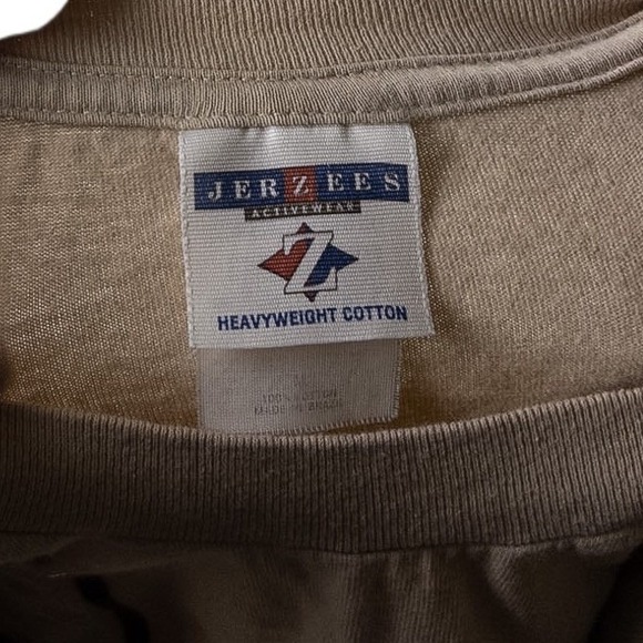 Jerzees Big Cat Nature Graphic T-Shirt Mens XL Beige Excellent Vintage 90s 299M - Picture 3 of 4